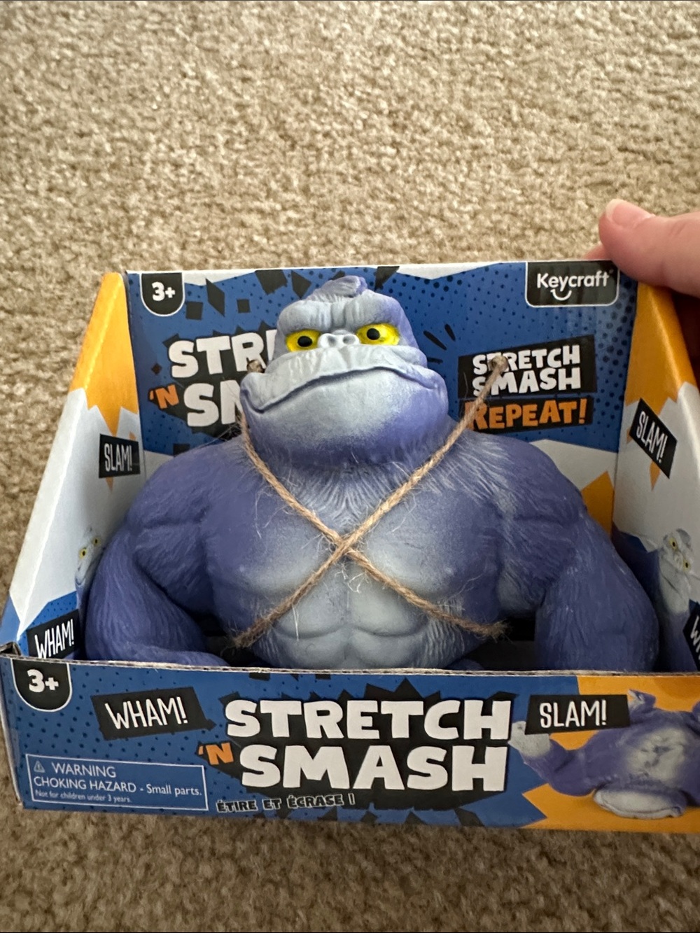 Keycraft Stretch ’N Smash Gorilla Stress Toy Blue Ape Squishy Sensory Toy NWT
